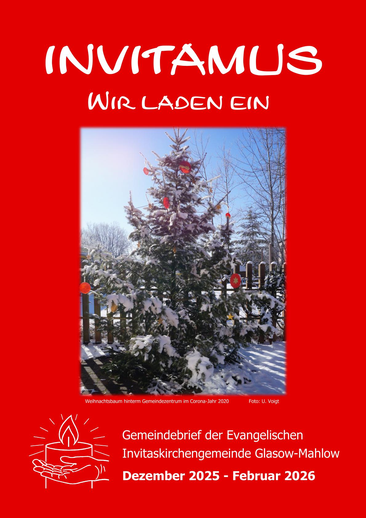Titelblatt mit Weihnachtsbaum Im Gemeindezentrum