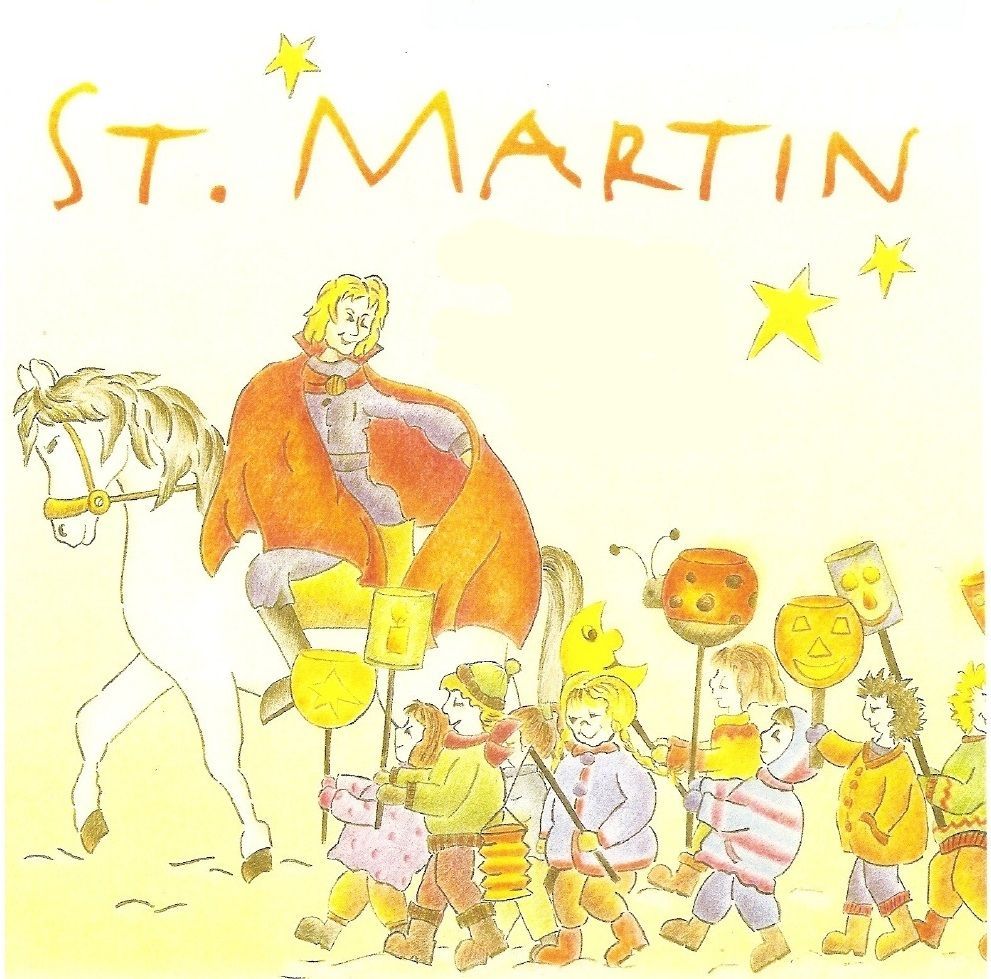 St. Martin als Zeichnung mit Kindenr
