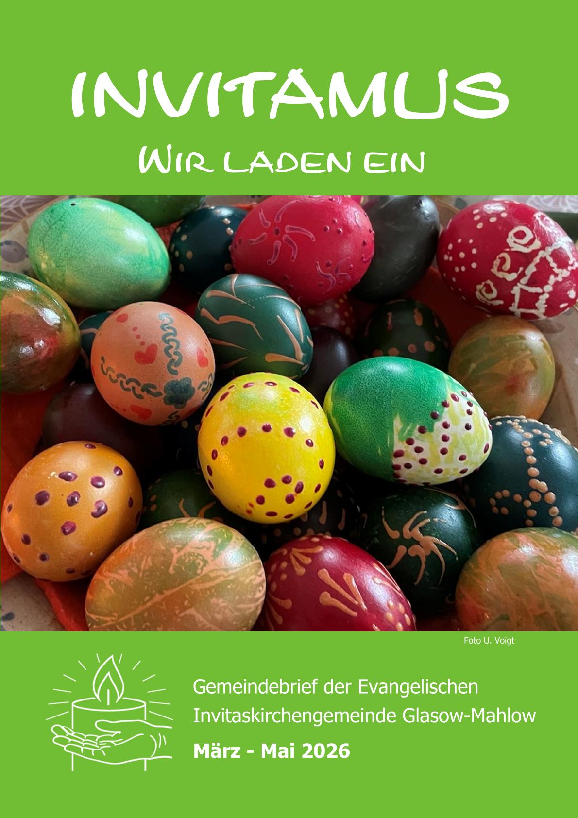 Titelbild Gemeindebrief März bis Mai 2026- Bunte Ostereier